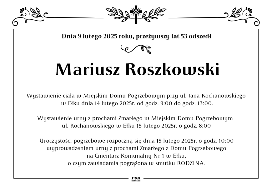 Mariusz Roszkowski - nekrolog